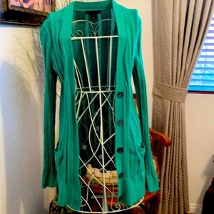 Green cardigan sweater with buttons size S